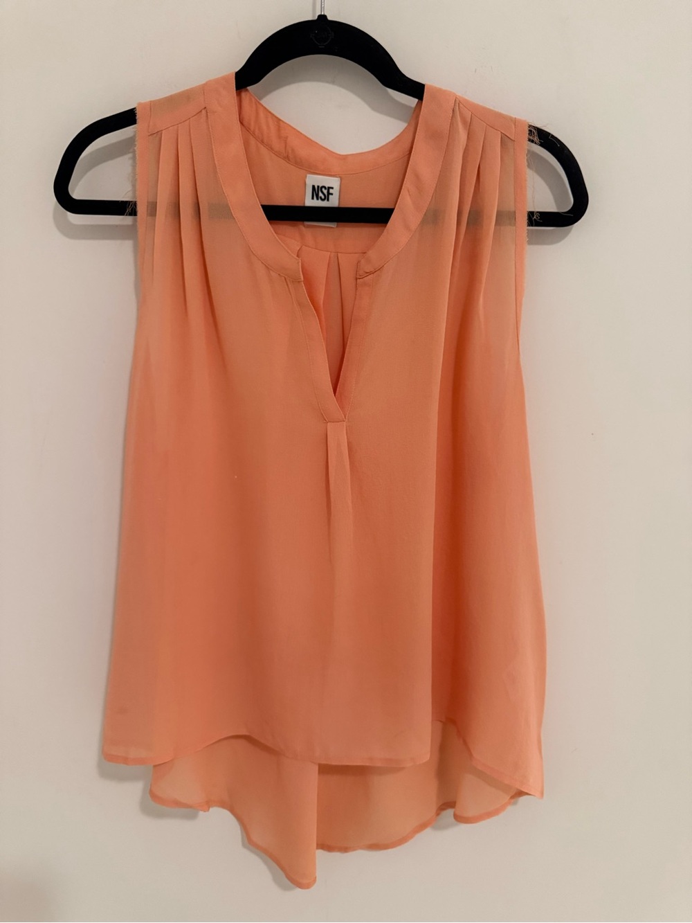 NSF Sleeveless Silk Blouse in Peach Size Medium 🍑